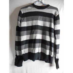 GAP Black Grey Striped Sweater wool cotton Blend